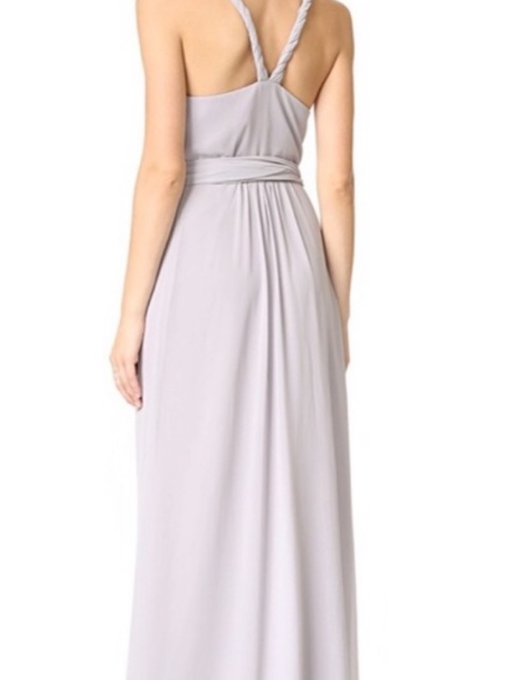 Ceremony by Joanna August Pale Gray Braided-Strap Wrap Maxi Dress - Picture 3 of 7